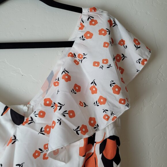 Double Crazy Floral Flutter Shoulder Dress - Picture 6 of 10